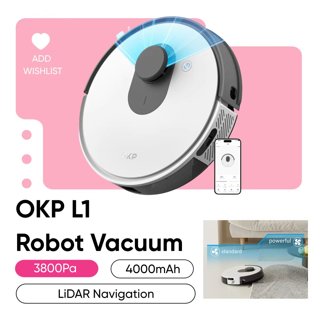 L1 Robot Vacuums, Lidar Navigation, 3800Pa Suction, App/Alexa/Wifi/Google Control, Ideal for Pet Hair, Carpet, Hard Floor