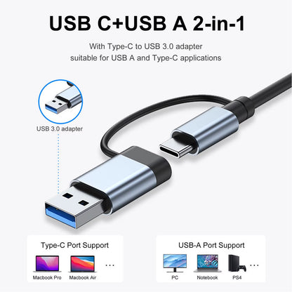 USB C Hub USB Hub 3.0, VIENON Aluminum 7 in 1 USB Extender, USB Splitter with 1 X USB 3.0, 4 X USB 2.0 and 2 X USB C Ports