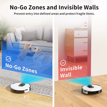 L1 Robot Vacuums, Lidar Navigation, 3800Pa Suction, App/Alexa/Wifi/Google Control, Ideal for Pet Hair, Carpet, Hard Floor