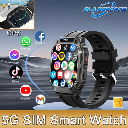 New GPS 5G SIM Card Smartwatch Men Women Video Calls 2/16GB Memory GPS Wifi Tiktok APP Waterproof Smart Watch for Android Pk Pgd