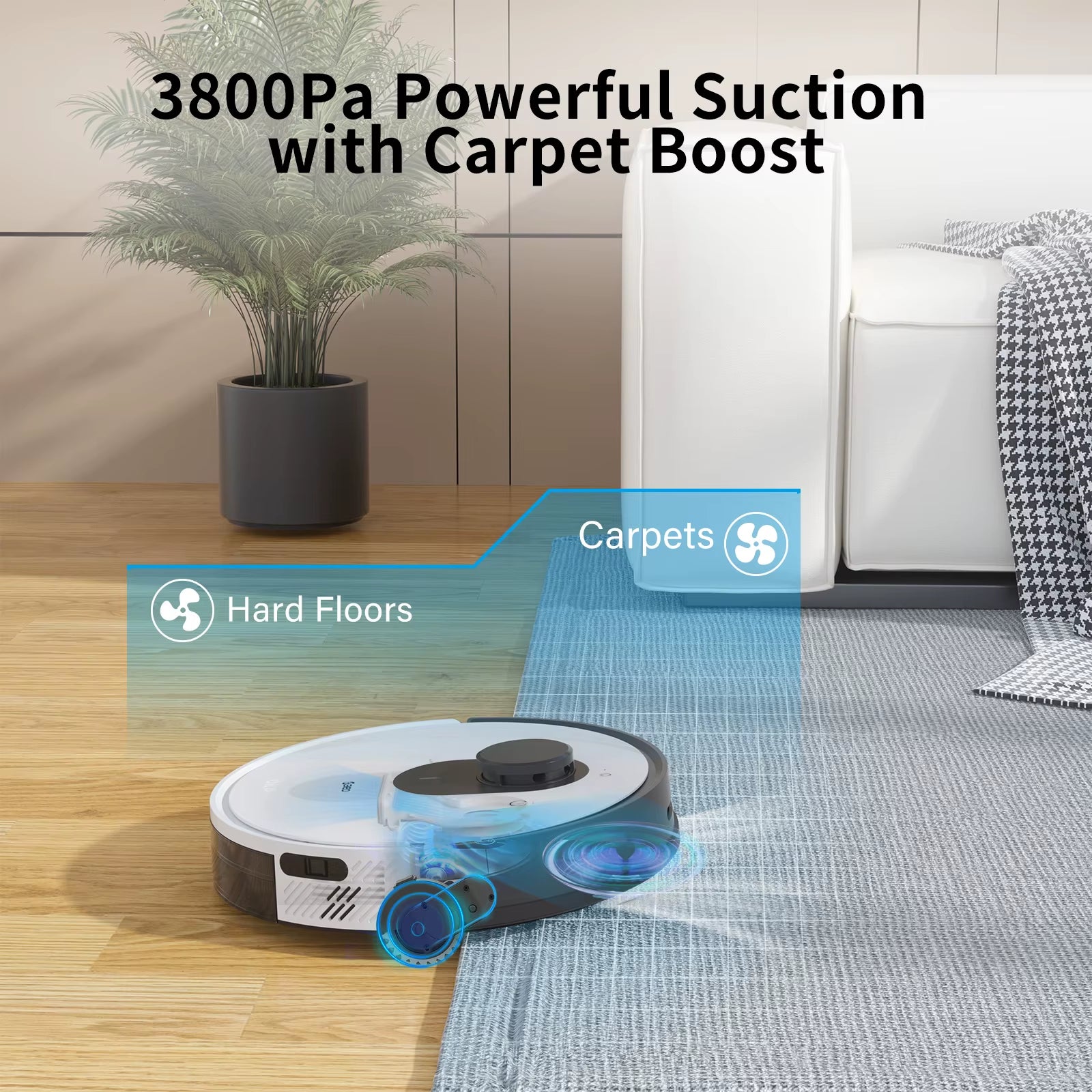 L1 Robot Vacuums, Lidar Navigation, 3800Pa Suction, App/Alexa/Wifi/Google Control, Ideal for Pet Hair, Carpet, Hard Floor