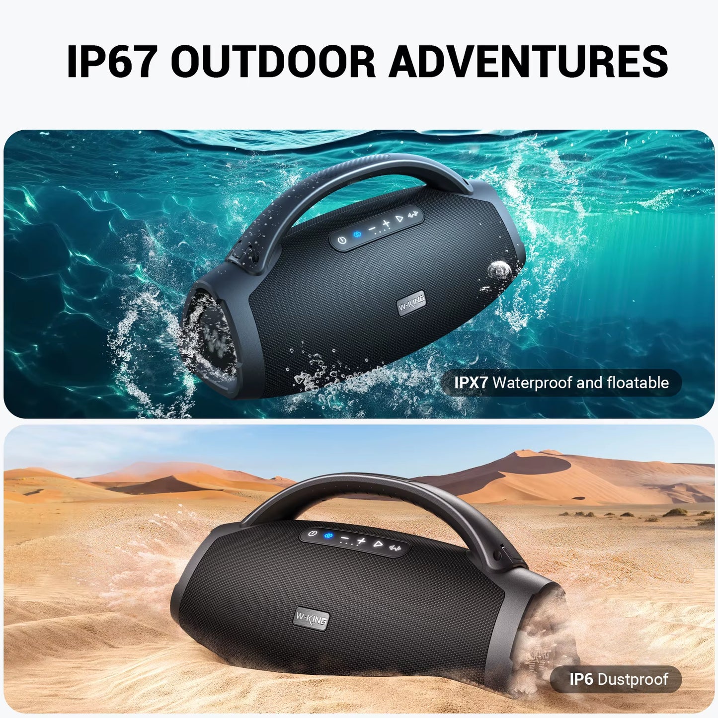 X20 Portable Bluetooth Speaker 200W RMS Outdoor Wireless Speaker IPX7 Waterproof Speaker Party Camping 24H Playtime